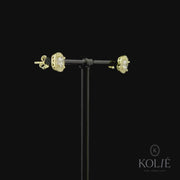 Kolié 9ct Yellow Gold Cubic Zirconia Halo Stud Earrings