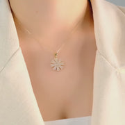 14ct Gold Sunburst Pendant Necklace, Bold Cubic Zirconia Charm, Hallmarked Gold Statement Pendant Only