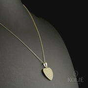 Kolié 9ct Yellow Gold Necklace with Heart Pendant with Cluster Cubic Zirconia