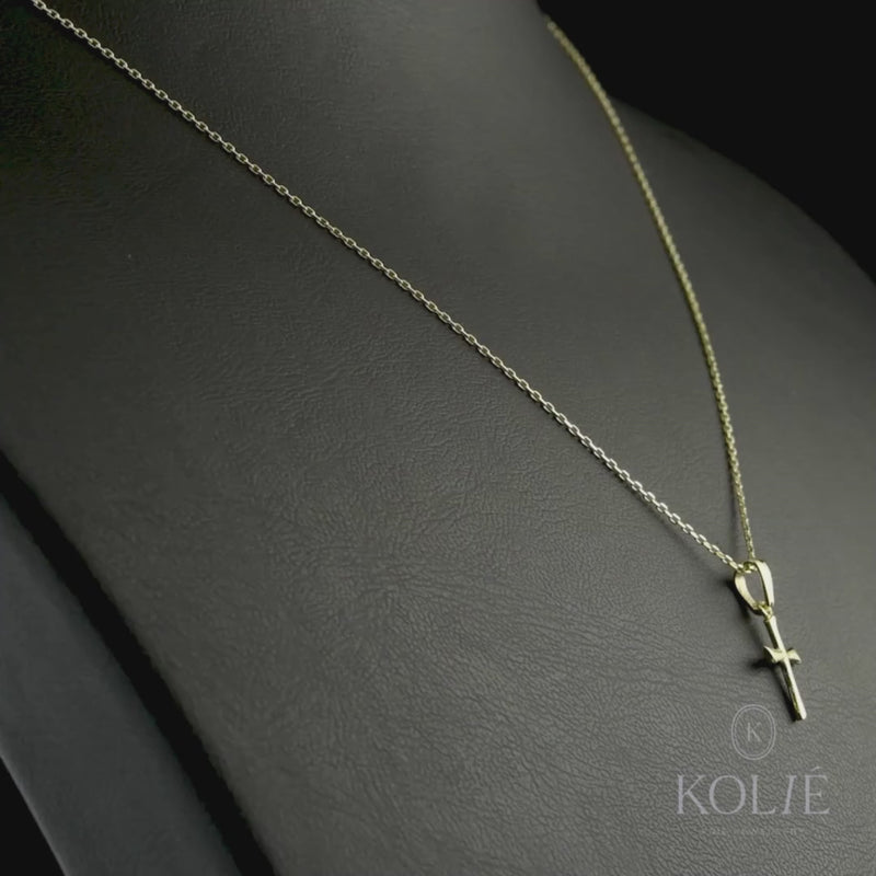 Kolié 9ct Yellow Gold Cross Pendant Necklace