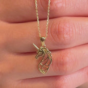 Solid Gold Scottish Unicorn Pendant Necklace • Fine 9ct & 14ct Luxury Charm