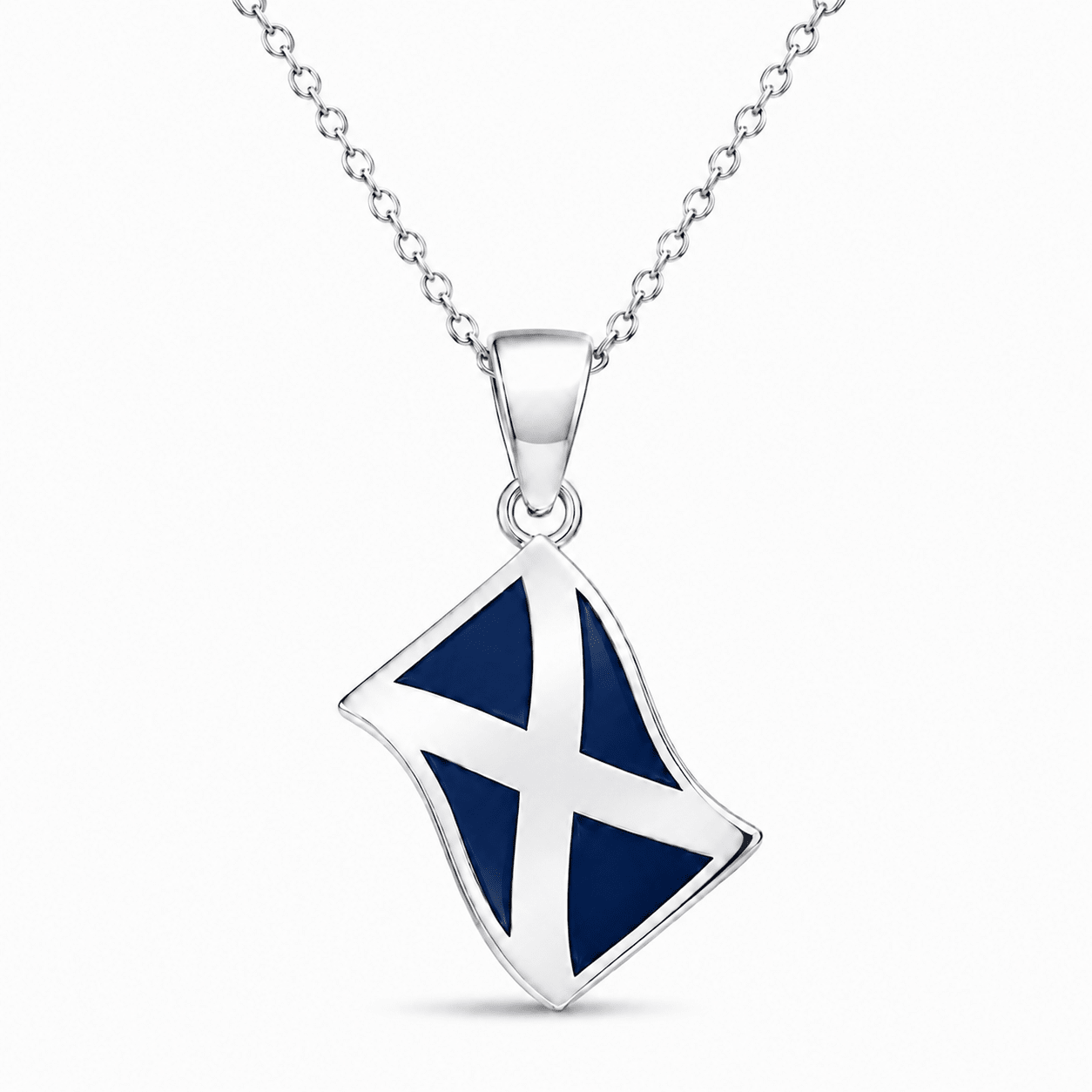 Scottish Flag Necklace – St. Andrew's Cross | Gold Vermeil & Sterling Silver Pendant Charm - Kolié Fine Jewellery