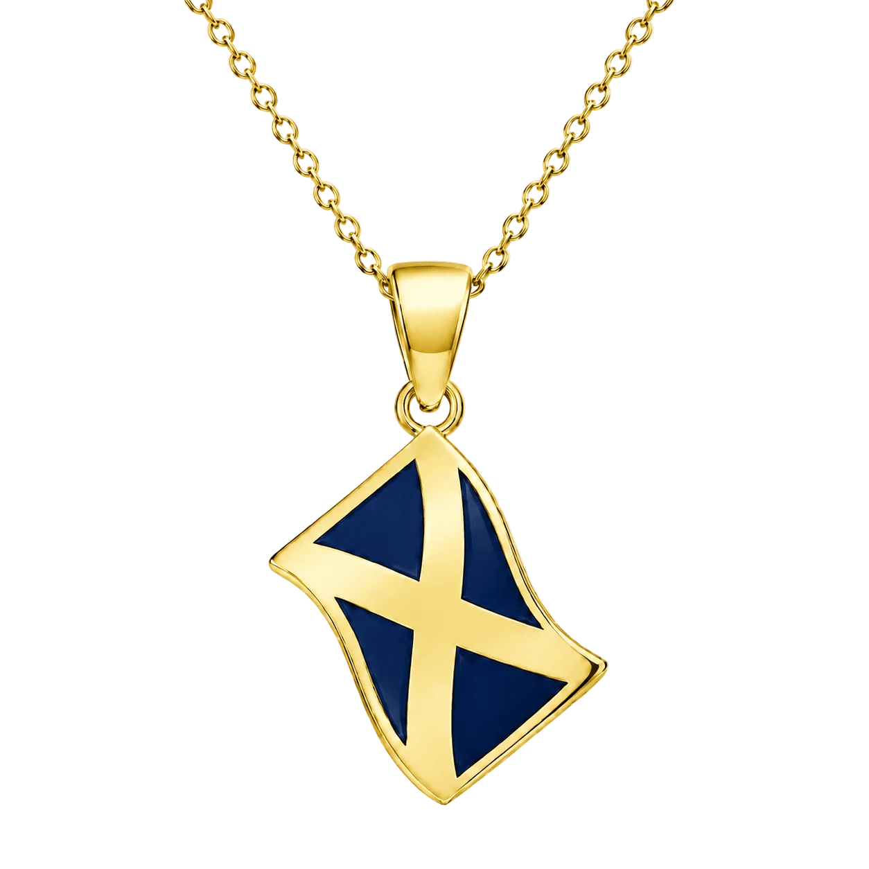 Scottish Flag Necklace – St. Andrew's Cross | Gold Vermeil & Sterling Silver Pendant Charm - Kolié Fine Jewellery