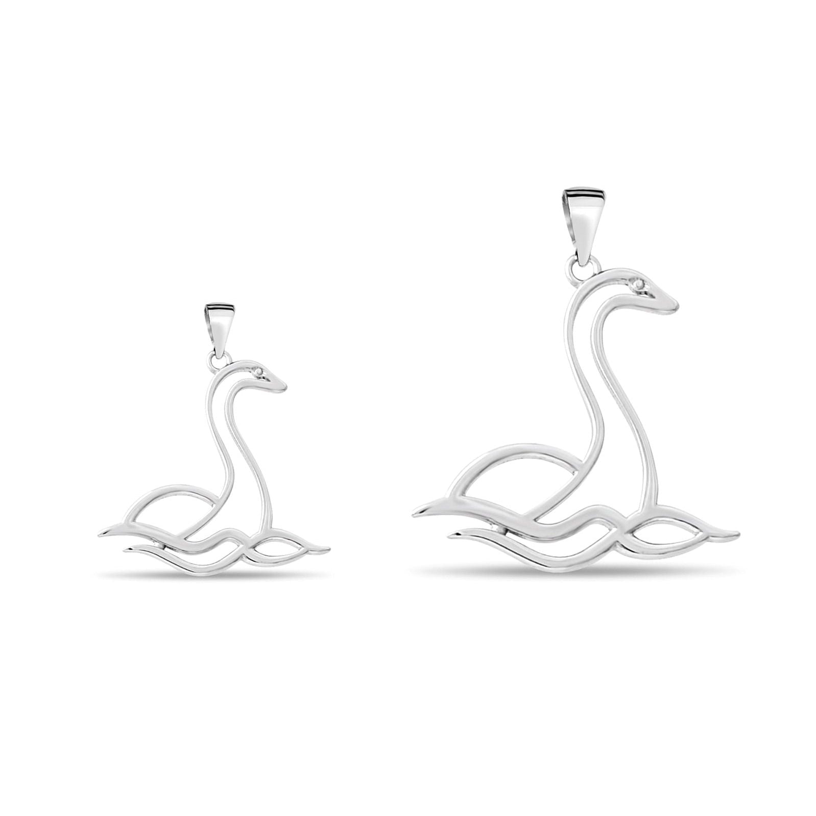 Scottish Nessie Pendant Necklace • Sterling Silver & 18ct Gold Vermeil • Loch Ness Monster Charm - Kolié Fine Jewellery