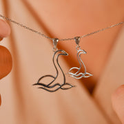 Scottish Nessie Pendant Necklace • Sterling Silver & 18ct Gold Vermeil • Loch Ness Monster Charm - Kolié Fine Jewellery