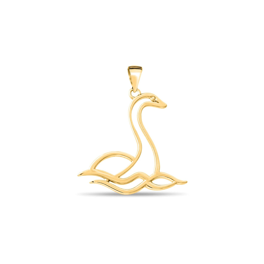Scottish Nessie Pendant Necklace • Sterling Silver & 18ct Gold Vermeil • Loch Ness Monster Charm - Kolié Fine Jewellery