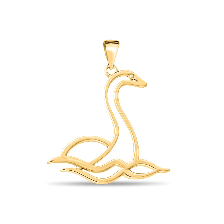 Scottish Nessie Pendant Necklace • Sterling Silver & 18ct Gold Vermeil • Loch Ness Monster Charm - Kolié Fine Jewellery
