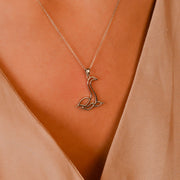 Scottish Nessie Pendant Necklace • Sterling Silver & 18ct Gold Vermeil • Loch Ness Monster Charm - Kolié Fine Jewellery