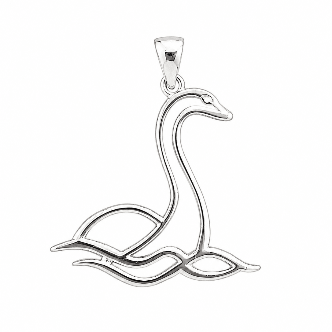 Scottish Nessie Pendant Necklace • Sterling Silver & 18ct Gold Vermeil • Loch Ness Monster Charm - Kolié Fine Jewellery