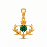 Scottish Thistle Pendant with Purple Cubic Zirconia - Pendant Only - Kolié Fine Jewellery