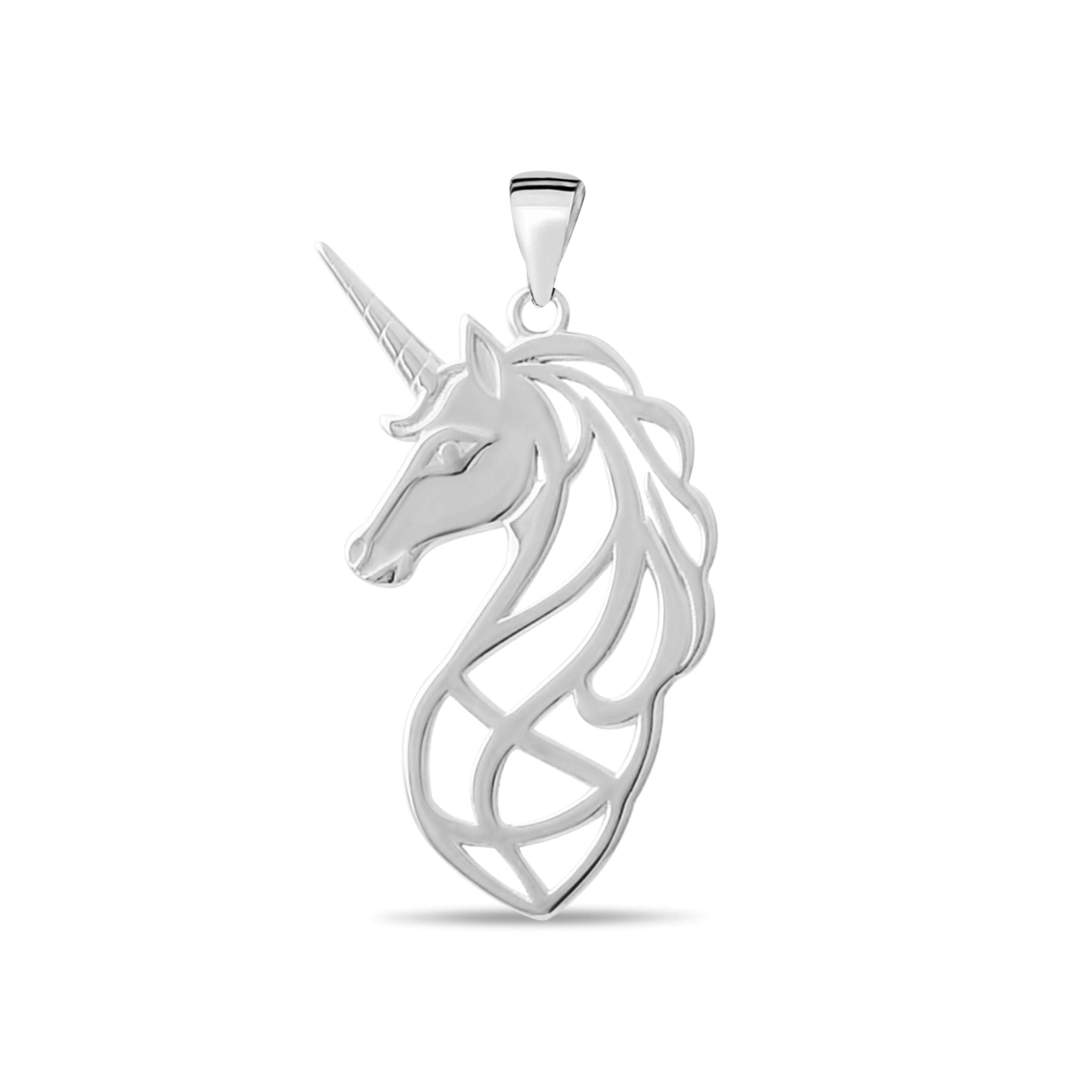 Scottish Unicorn Pendant Necklace • Sterling Silver & 18ct Gold Vermeil • Mythical Royalty Charm - Kolié Fine Jewellery