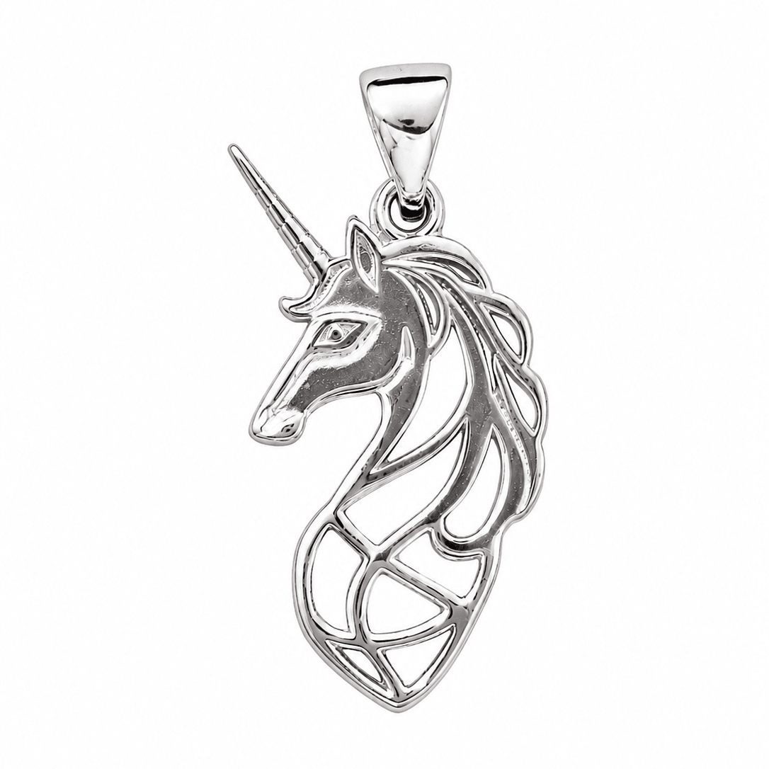 Scottish Unicorn Pendant Necklace • Sterling Silver & 18ct Gold Vermeil • Mythical Royalty Charm - Kolié Fine Jewellery