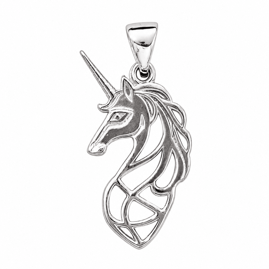 Scottish Unicorn Pendant Necklace • Sterling Silver & 18ct Gold Vermeil • Mythical Royalty Charm - Kolié Fine Jewellery