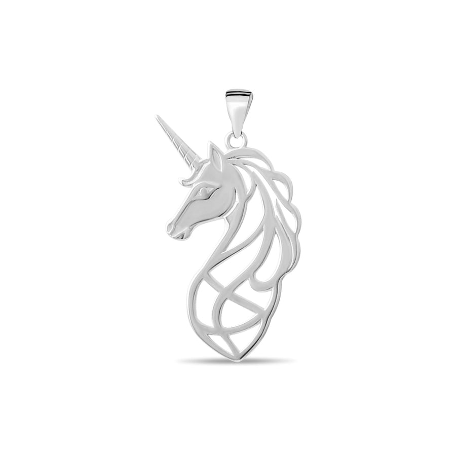 Scottish Unicorn Pendant Necklace • Sterling Silver & 18ct Gold Vermeil • Mythical Royalty Charm - Kolié Fine Jewellery