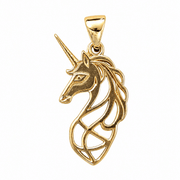 Scottish Unicorn Pendant Necklace • Sterling Silver & 18ct Gold Vermeil • Mythical Royalty Charm - Kolié Fine Jewellery