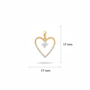Solid 9ct Gold Open Heart Pendant with Zirconia (Pendant Only) - Kolié Fine Jewellery