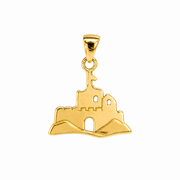 Solid Gold Historic Castle Pendant Necklace • Fine 9ct & 14ct Luxury Charm - Kolié Fine Jewellery