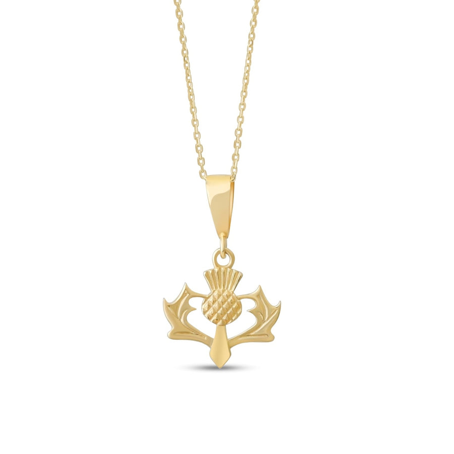 Solid Gold Large Thistle Pendant – Scottish Heritage Jewellery - Kolié