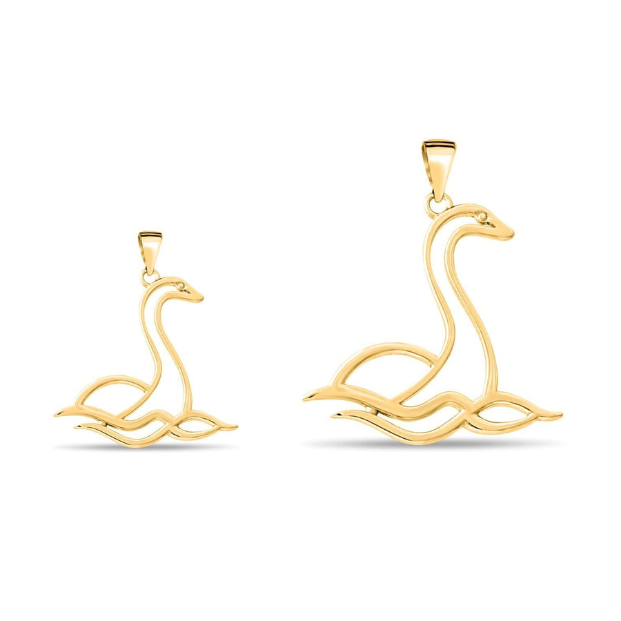 Solid Gold Scottish Nessie Pendant Necklace • Fine 9ct & 14ct Luxury Charm - Kolié Fine Jewellery