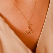Solid Gold Scottish Nessie Pendant Necklace • Fine 9ct & 14ct Luxury Charm - Kolié Fine Jewellery