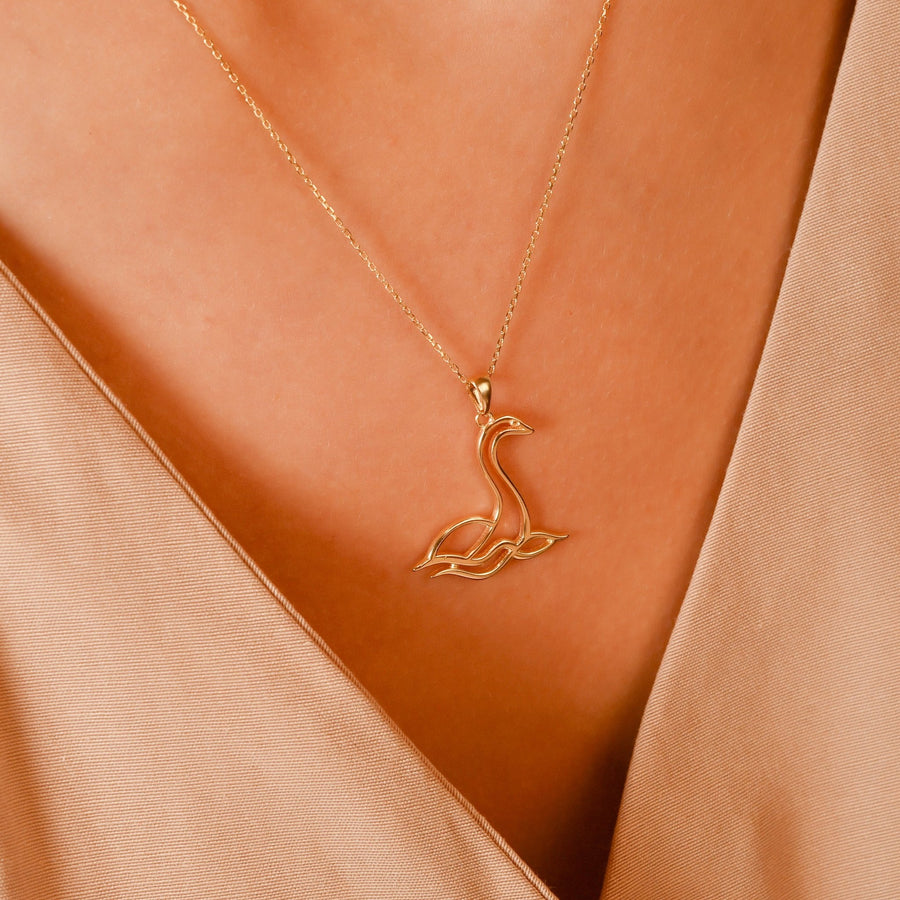 Solid Gold Scottish Nessie Pendant Necklace • Fine 9ct & 14ct Luxury Charm - Kolié Fine Jewellery