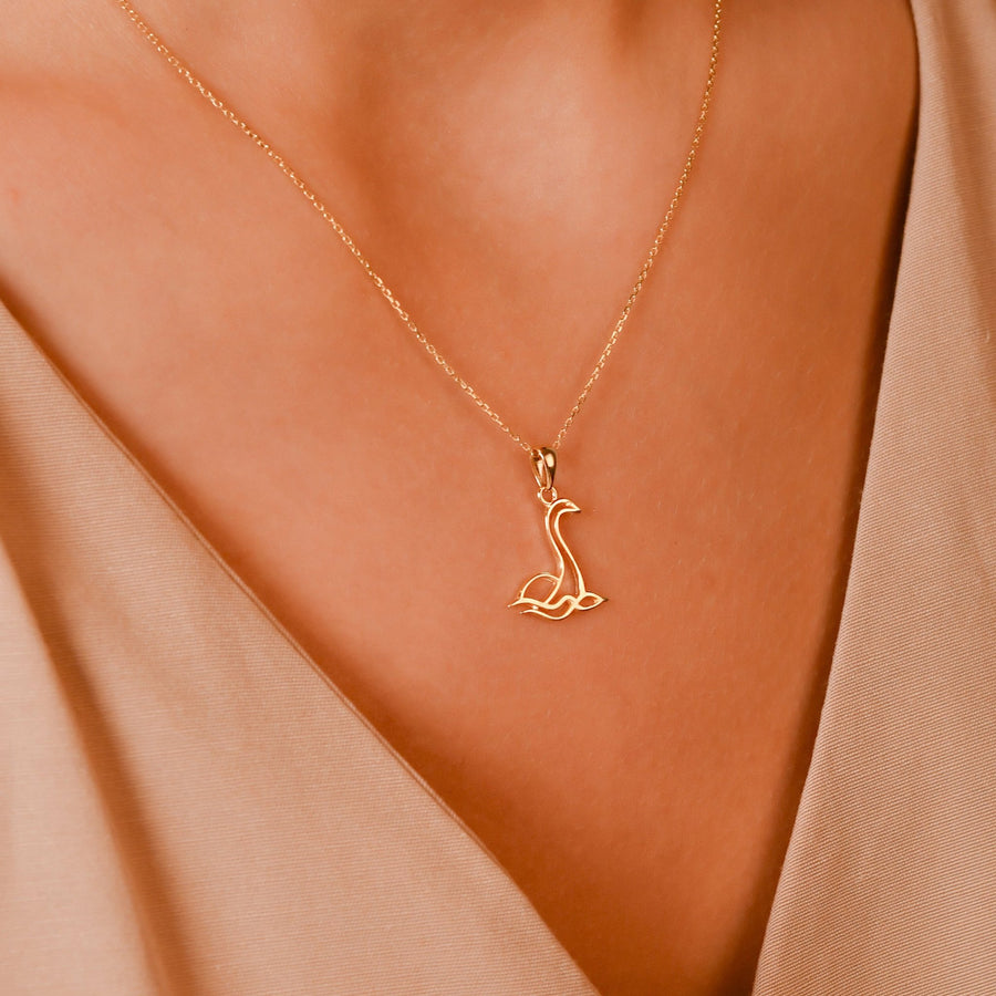 Solid Gold Scottish Nessie Pendant Necklace • Fine 9ct & 14ct Luxury Charm - Kolié Fine Jewellery