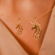 Solid Gold Scottish Unicorn Pendant Necklace • Fine 9ct & 14ct Luxury Charm - Kolié Fine Jewellery