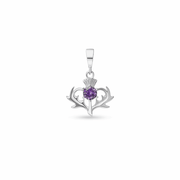 Thistle Pendant with Purple Cubic Zirconia – Scottish Jewellery | Kolié - Kolié Fine Jewellery